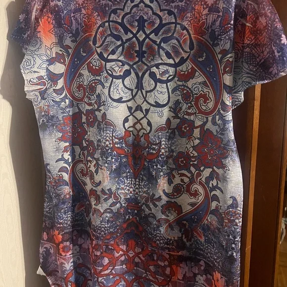 Apt. 9 Red and Black Graphic Embellished Blouse - Picture 3 of 3